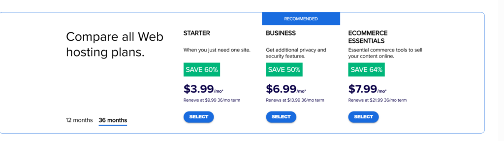 Bluehost pricing