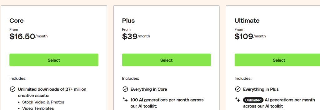 Envato Pricing Options 